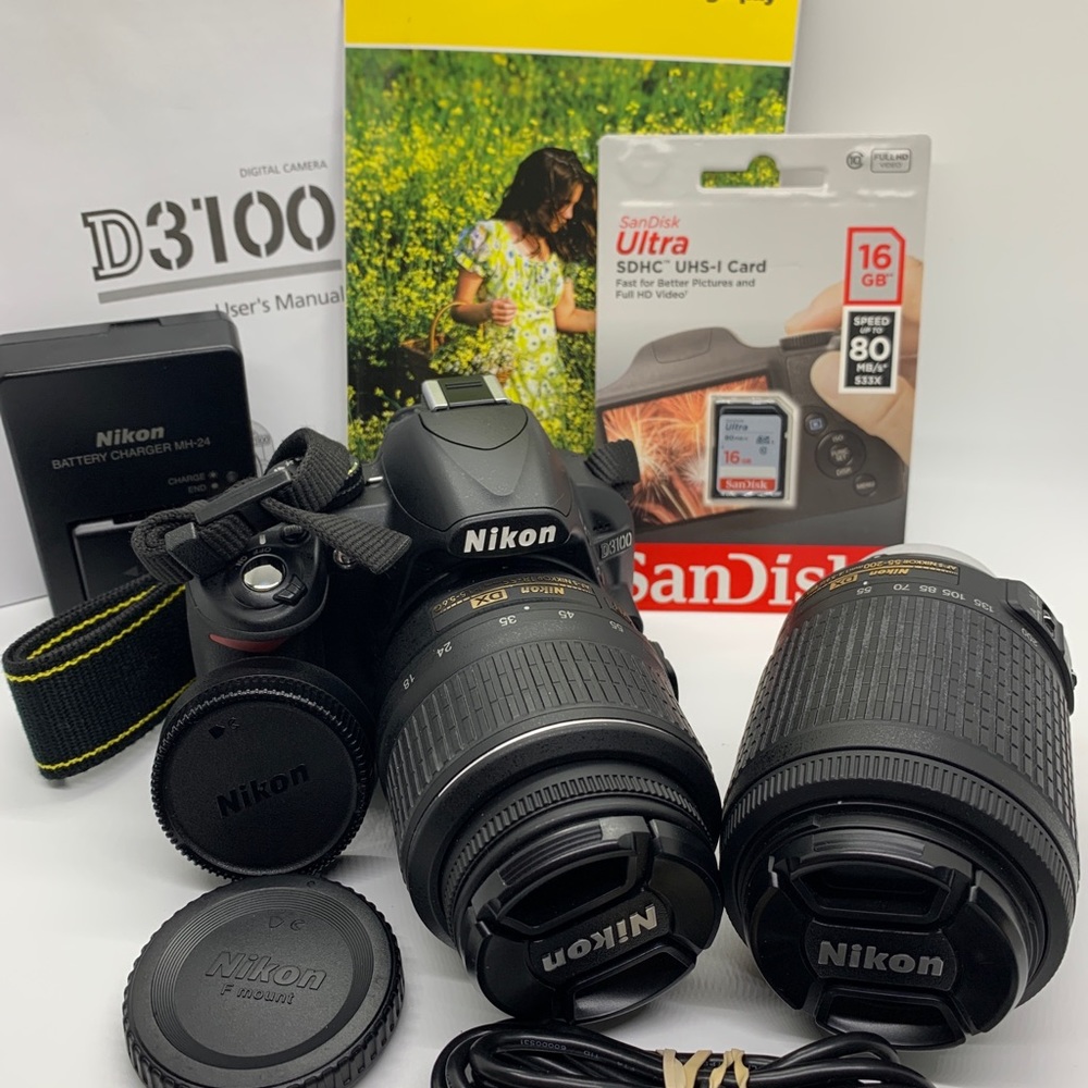 Nikon D3100 DSLR with Nikon Double Zoom VR Lens Kit